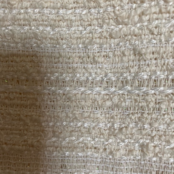 Zara Tweed Boucle Jacket, Size S, Cream, Chanel Vibe, Glitter, 4 Zipper Pockets - Picture 9 of 9
